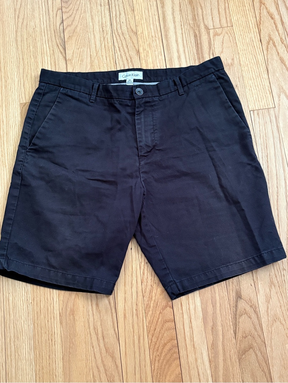 Calvin Klein Men's Dark Black Flat-Front Shorts